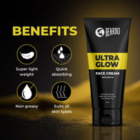 Beardo Activated Charcoal Face Wash, 100ml and BEARDO Ultraglow Face Cream SPF 30 for Men, 60g Combo