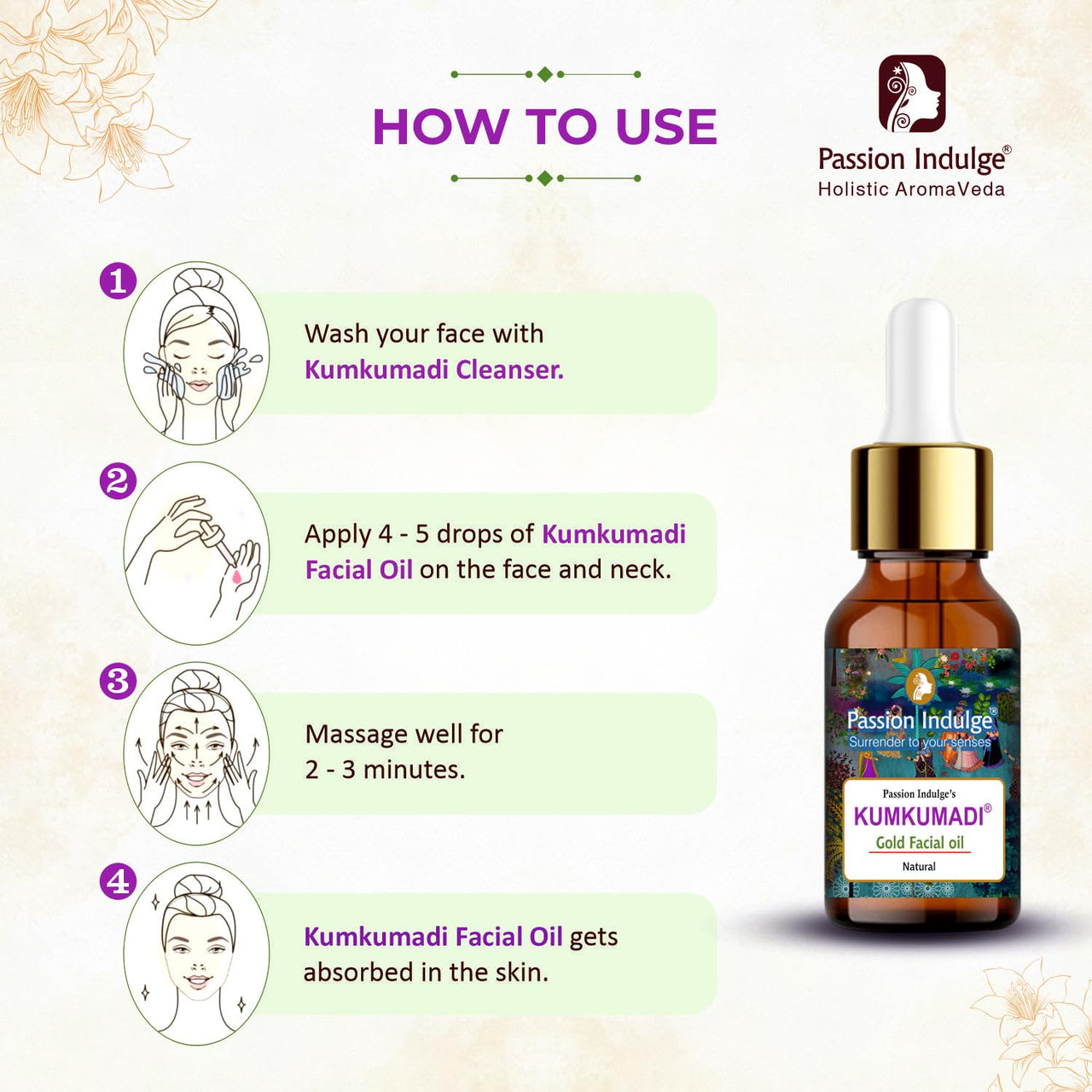 Passion Indulge Kumkumadi Kit-Kumkumadi Natural Handmade Bath Bar, Kumkumadi face Cleanser & Kumkumadi Facial oil
