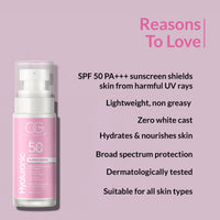 OG BEAUTY SCIENCE SPF 50 PA+++ Sunscreen | 0.5% Hyaluronic Acid & 0.2% Ceramide | Broad Spectrum UV Protection | Hydrating & Lightweight | Dermatologically Tested | 50ml