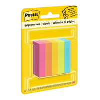 3M Post-it Page Markers, Assorted Colors, 1/2 in x 2 in, 100 Sheets/Pad, 5 Pads/Pack (670-5AN)