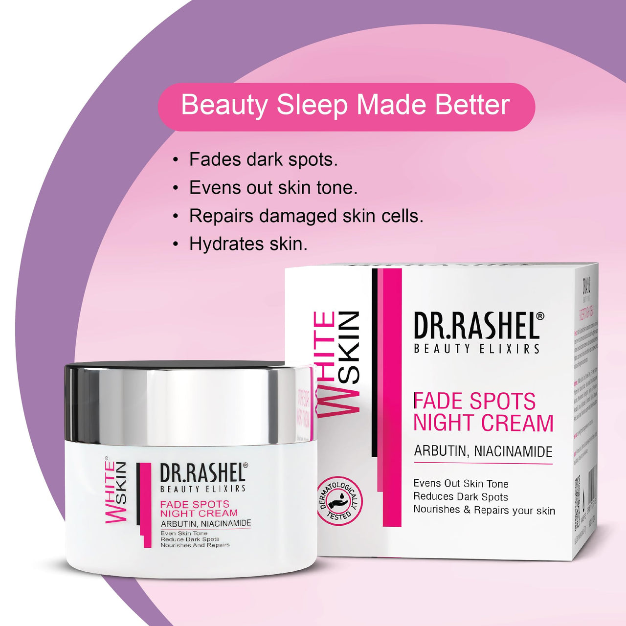 DR.RASHEL White Skin Face Night Cream For Women and Men (50 g) | All Skin Types | Reduces dark spots | Brightens, Nourishes and rejuvenates skin.