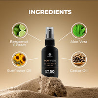 Carlton London Men SPF 30 Sunscreen Spray I Vegan No Paraben No Silicone No Mineral Oil Ii 1X50Ml Best For Men Boys And Husband For Normal Skin 1 Count