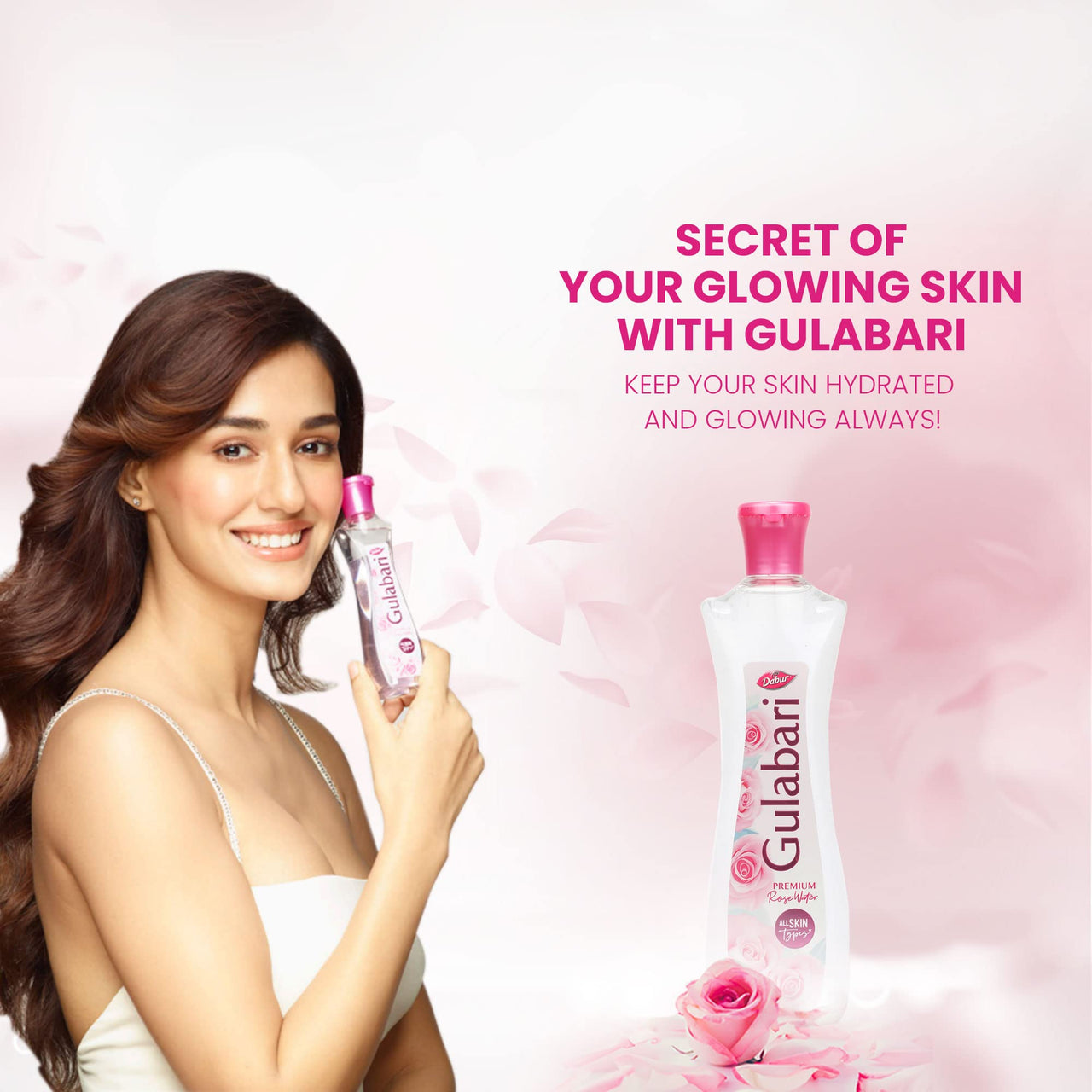 Dabur Vatika Enriched Coconut Hair Oil With Hibiscus, 300 Ml & Dabur Gulabari Premium Rose Water with No Paraben for Cleansing and Toning, 400 ml