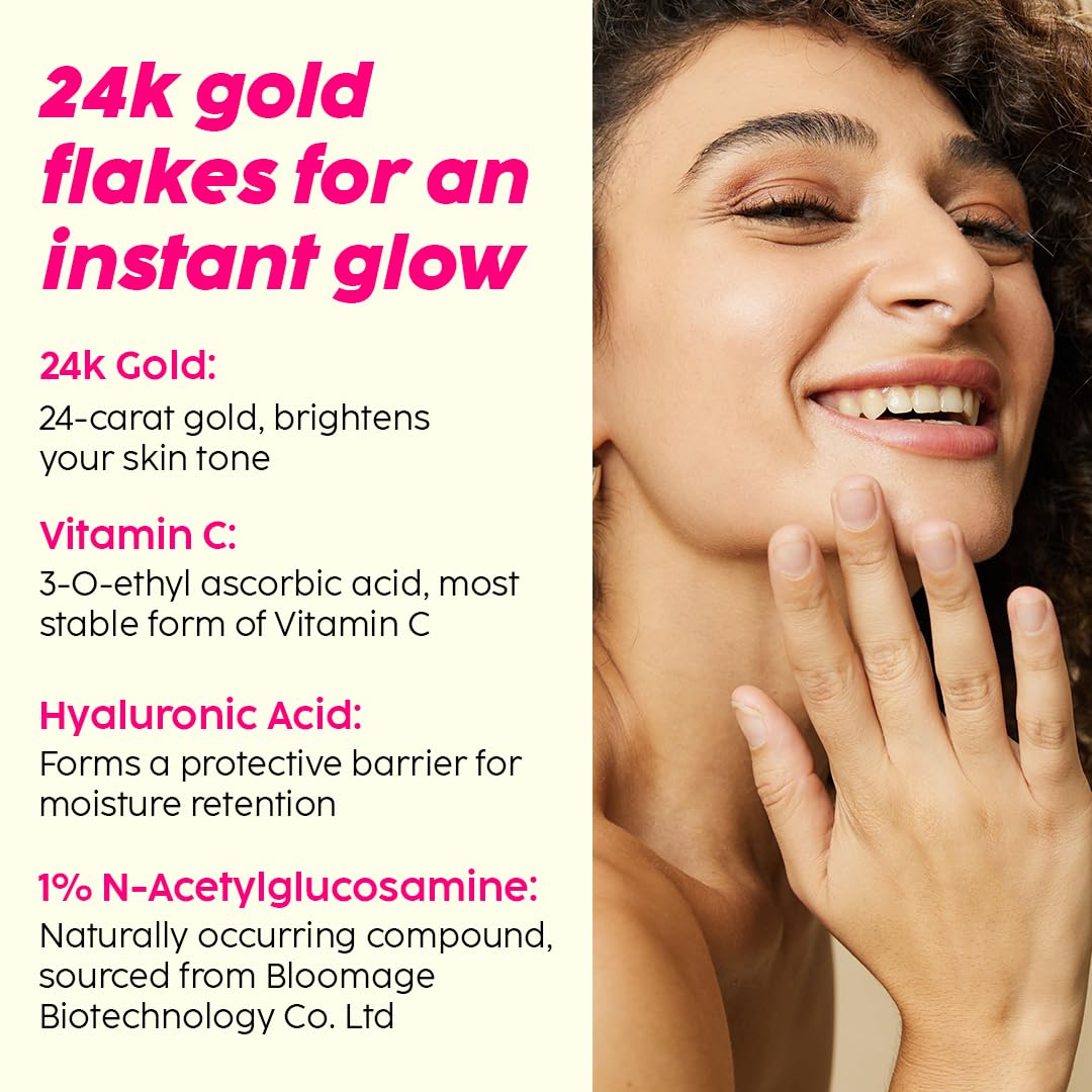 PLIX - THE PLANT FIX 24K Guava Gold Serum | Vitamin C & Hyaluronic Acid | Brightens Skin & Reduces Photoageing | 2-In-1 Face Serum & Primer For Glowing Skin | 30 Ml