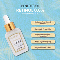 RYLLZ ESSENTIALS Retinol 0.6% Anti Aging Night Serum | with Coenzyme q10, Bakuchiol Oil, Squalane, Rosehip Extract, Azelaic Acid & Niacinamide | for Fine Lines & Wrinkles | For All Skin Types | 30ml