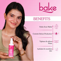 BAKE 5% Niacinamide Toner For Combination & Oily Skin | Targets Acne Marks, Oil Production & Enlarged Pores for Glowing Skin | Alcohol Free Toner for Women & Men | 100ml (Unscented)