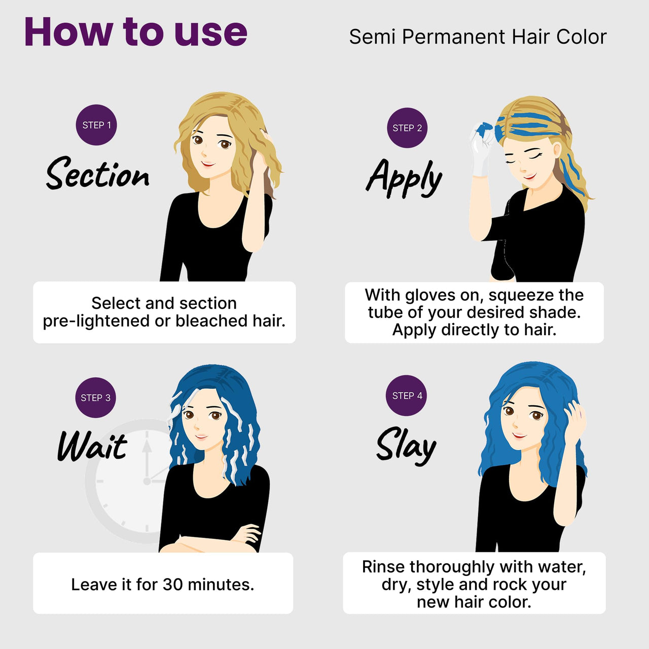 2.Oh! Italian- Blue Hair Color For Women & Men | Ammonia-Free DIY Semi Permanent Hair Color | Enriched with Argan Oil | Lasts upto 12-15 Washes (Pack of 2)