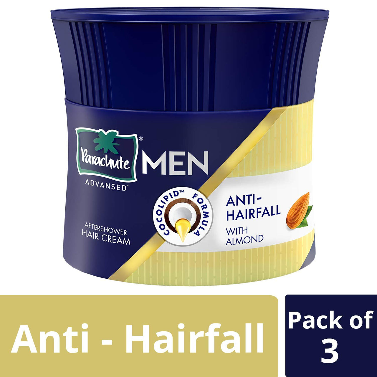 Parachute Advansed Men Hair Cream, Anti-Dandruff, 100 gm (Pack of 3) And Anti-Hairfall With Almond, 100 gm (Pack of 3)