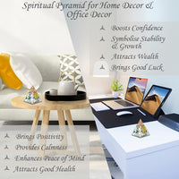 Orgone Pyramid | Rainbow Moonstone Orgonite Pyramid for Success, Anti-stress, Calmness, Growth, Strength | Healing Crystal Gemstone Pyramid | Orgone Pyramid Crystal - Handmade In India