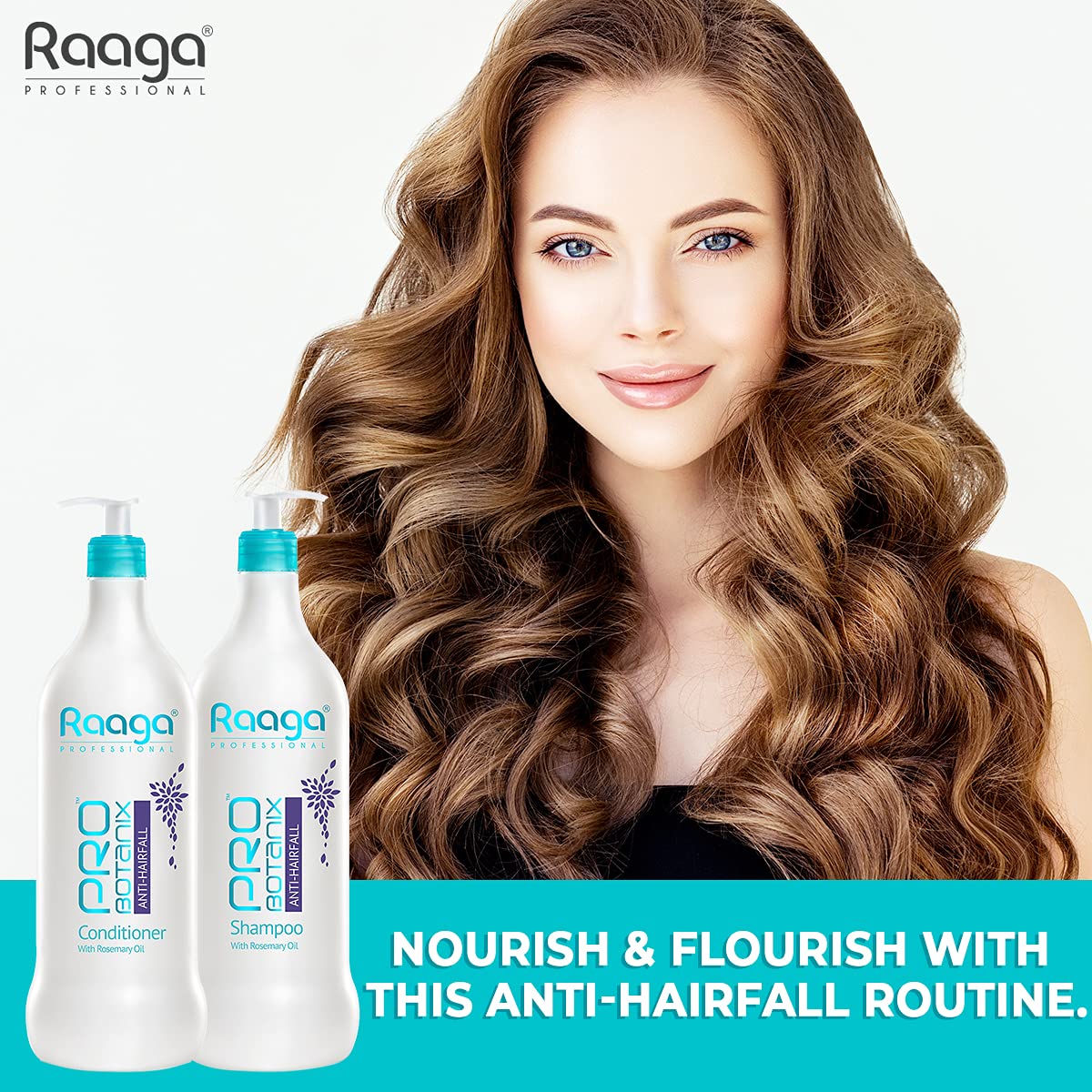 Raaga Professional Pro Botanix Anti-Hair Fall Conditioner, With Rosemary Oil, Prevents Hair Breakage, Imparts Hair Growth, For Men and Women, 1000 ml