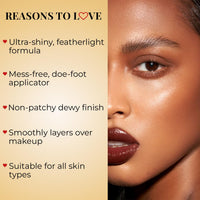 Just Herbs Glaze Rose Nectar Ultra Radiance | Ultra Shimmery Shine | Long Stay | Mess Free | Dewy Finish with Shea Butter and Aloe Vera Liquid Highlighter | All Skin Types | For Women 6g