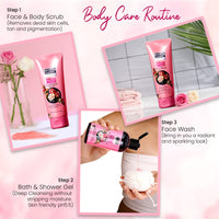 Bryan & Candy Romancing The Rose Complete Face & Body Care | Women's Day Gift Set For Women |Shower Gel , Face Wash, Face Scrub , Fragrance Mist, Hand & Body Lotion| 100% Vegan, Skin-Friendly pH 5.5 for All Skin Types,SLS & Paraben Free |