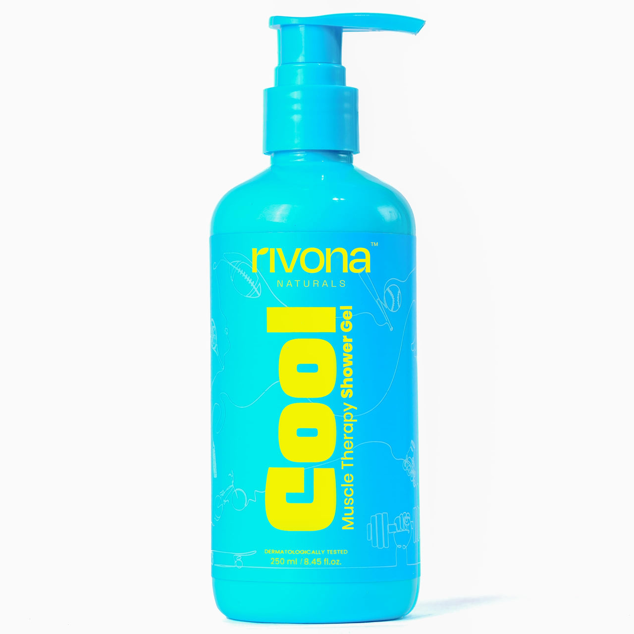 Rivona Natural Cool Epsom Muscle Therapy body wash | Shower Gel with Magnesium salt (epsom salt) Menthol & Rosemary Oil | Instant Muscle recovery, skin Relaxation, Hand and Foot Soak l Refreshing Natural Fragrance | Sports & Fitness - 250 ml