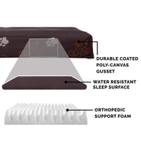 Furhaven Water-Resistant Orthopedic Dog Bed for Small Dogs w/ Removable Washable Cover, For Dogs Up to 20 lbs - Indoor/Outdoor Garden Print Mattress - Bark Brown, Small Water-Resistant Garden Print (Bark Brown) 20.0
