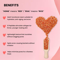 Mirabelle Korea Red Rice All In One Moisturizing Cream | Red Rice Extracts For Skin Brightening | Totarol Controls Acne | Lightweight, Non-Greasy| Korean Skin Care Products| For All Skin Types 50g