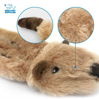 Best Pet Supplies 2-in-1 Stuffless Squeaky Dog Toys with Soft, Durable Fabric for Small, Medium, and Large Pets, No Stuffing for Indoor Play, Holds a Plastic Bottle - 4 Figures, Medium Multicolor/Wild Duck,Hare,Squirrel,Alligator