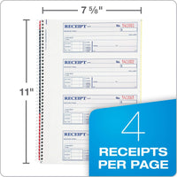 Adams Money and Rent Receipt Book, 2-Part Carbonless, 7-5/8