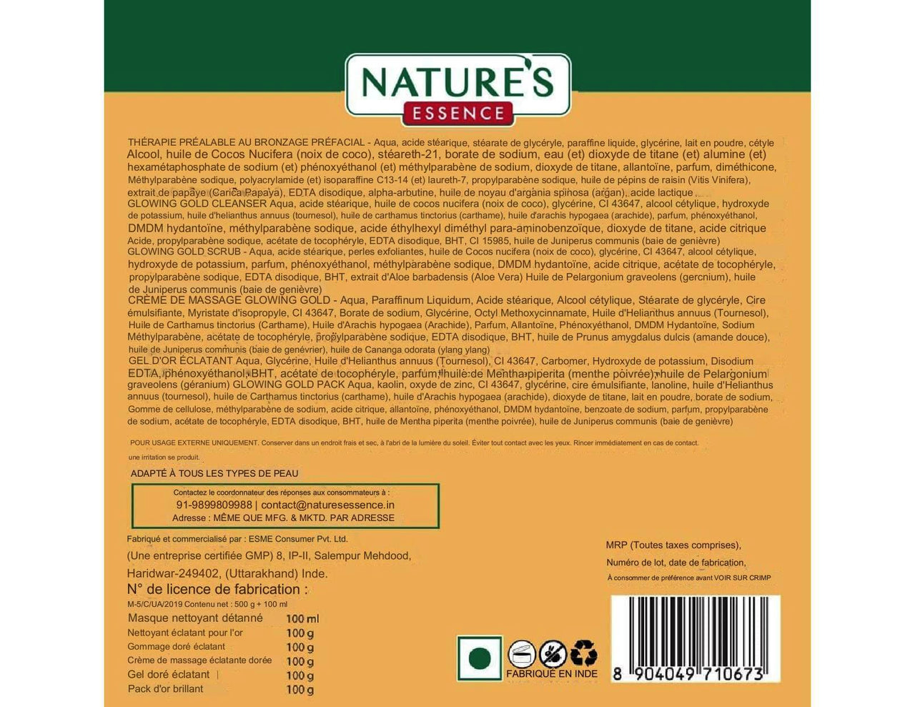 Nature's Essence Glowing Gold Facial Kit, 500g