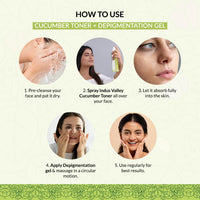 INDUS VALLEY Natural Cow's Milk Yogurt & Honey Depigmentation Gel with Cucumber Water Toner for Face | 50 ml + 250 ml