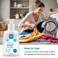 Mee Mee Baby Liquid Detergent 500 ml | Ph balanced, Free from Harsh Chemicals, Safe for mother's hands & baby's skin | Anti-Bacterial, Removes Stains & Odor with One Drop, Hypoallergenic