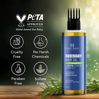 Botanic Hearth 100% Pure Rosemary Oil for Hair Growth | Controls Hair Fall, Promotes New Hair Growth | Hair Strengthening Treatment for Healthy Nourished Hair | 150 ml
