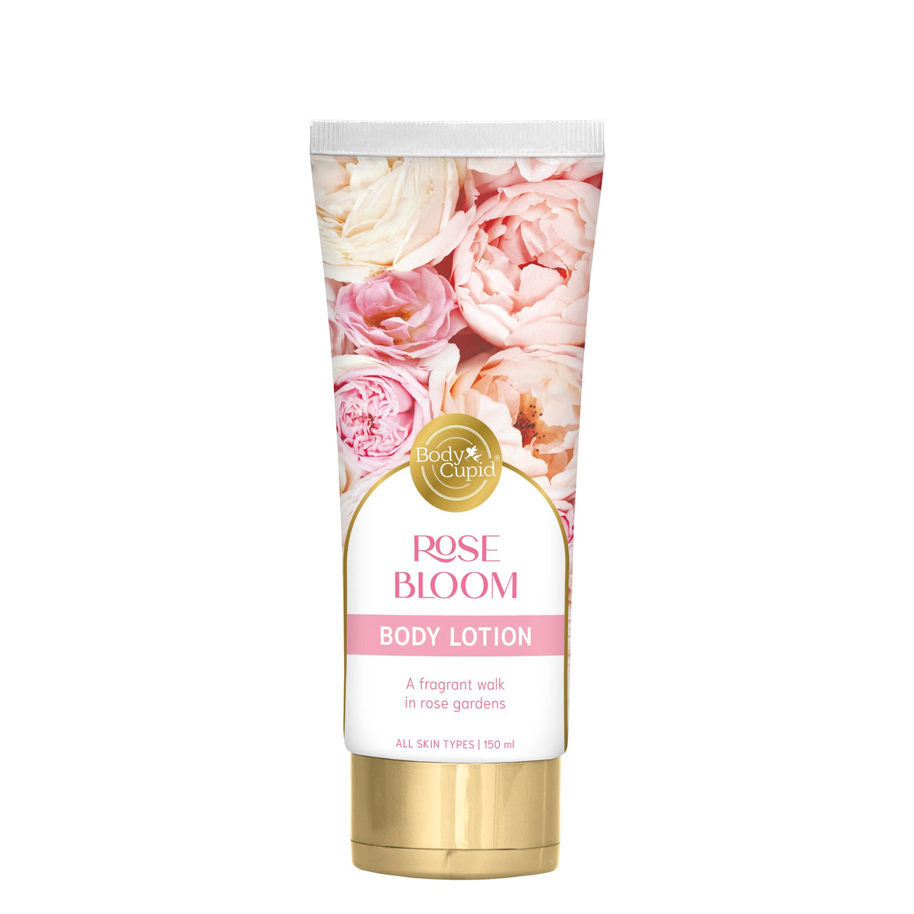 Body Cupid Rose Bloom Body Lotion | Hydrating & Fast-Absorbing Moisturizer with a Delicate Rose Fragrance | No Sulphates, Parabens, or Silicones | 150ml