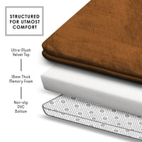 Clara Clark Bathroom Rugs, Velvet Memory Foam Bath Mat, Non-Slip, Machine Washable Bath Rugs - Dries Quickly, Ultra Soft Plush Bath Mats for Bathroom, 20 x 32, Chocolate Brown Solid