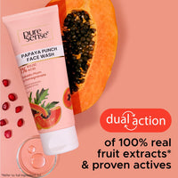 PureSense Papaya Punch Face Wash with 1% Kojic Acid | Kakadu Plum & Pomegranate | Reduces Blemishes & Pigmentation | For Men & Women - 100ml
