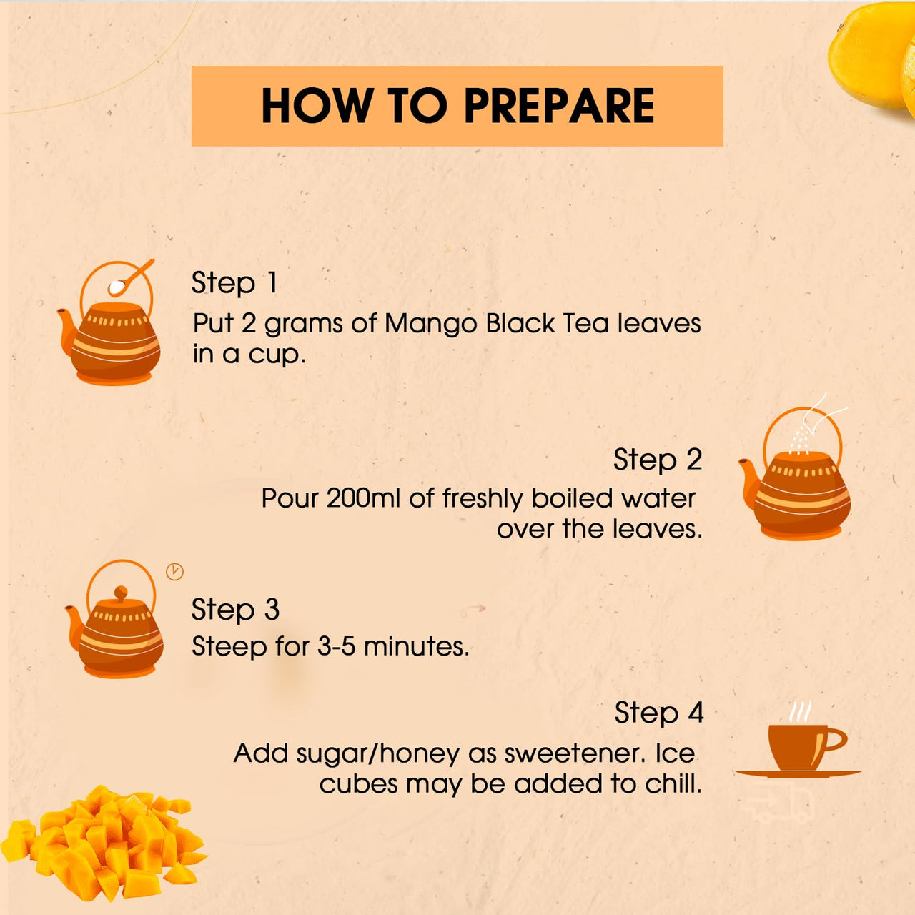 Golden Tips Mango Black Tea- Tin Can, 100 Gram