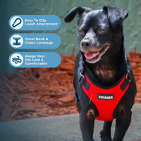 Voyager Step-in Lock Pet Harness - All Weather Mesh, Adjustable Step in Harness for Cats and Dogs by Best Pet Supplies - Red/Black Trim, XS Harness (Red/Black Trim) XS (Chest: 13 - 16