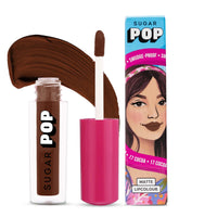SUGAR POP Matte Lipcolour | Lasts Upto 8 hrs l Brown Lipstick for Women l Vitamin E Infused | Non-Drying, Smudge Proof, Long Lasting | 1.6ml - 17 Cocoa