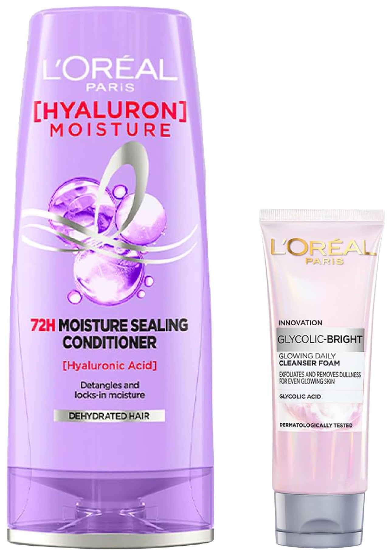 L Oréal Paris Glycolic Bright Daily Foaming Face Cleanser & Moisture Sealing Conditioner Combo
