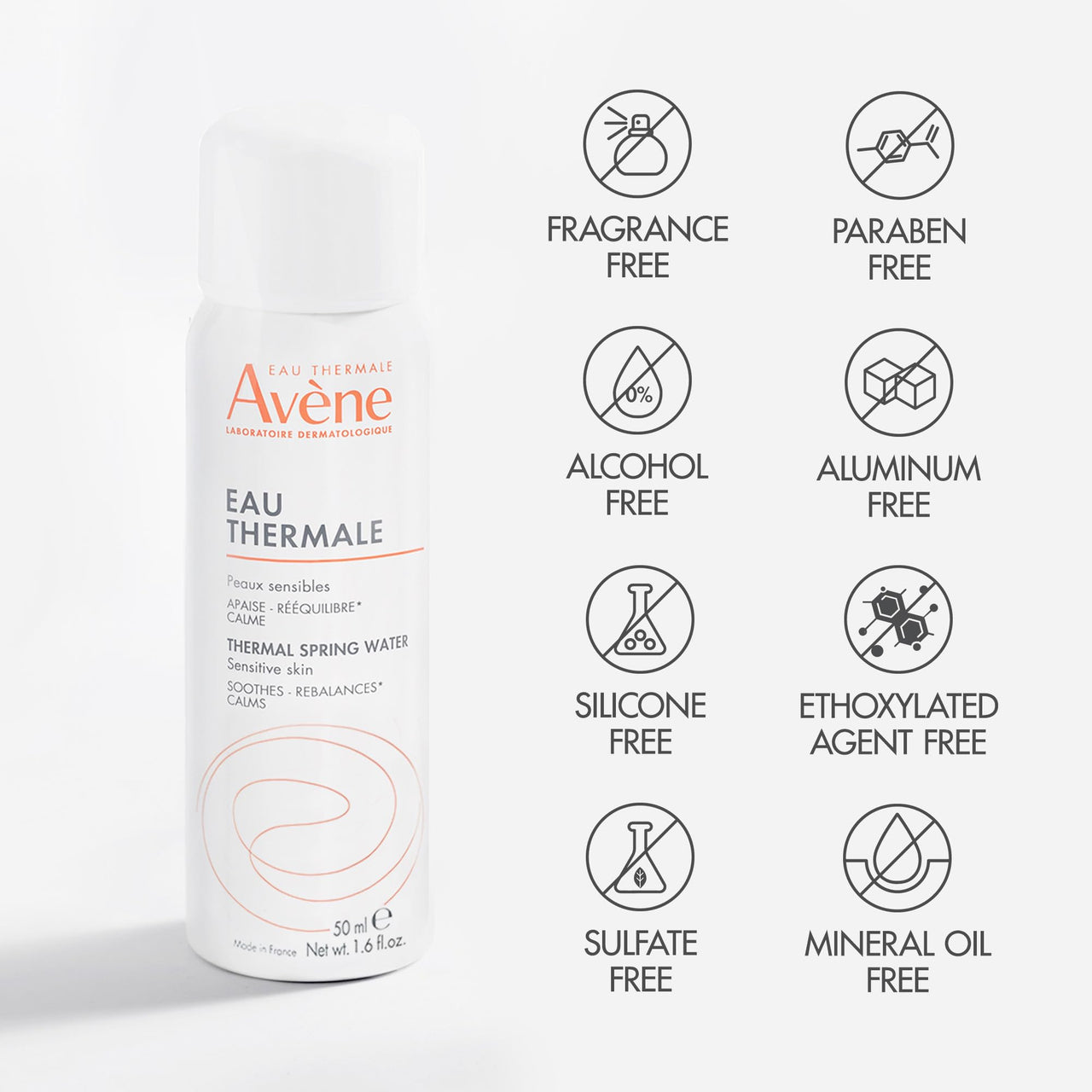 Avene Thermal Spring Water 50ml I Active & Powerful Spring Water I Barrier Repair I Face Mist for all Skin types I Soothes & Hydrates Skin I Sensitive Skin I Dermatologically tested
