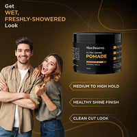 Men Deserve - Hair Pomade for Men (100g) | Strong Hold and Wet Look | Paraben, Sulphate, and Petroleum Jelly Free | Enriched with Rosemary Leaf Extract and Vitamin E Oil | Water Based