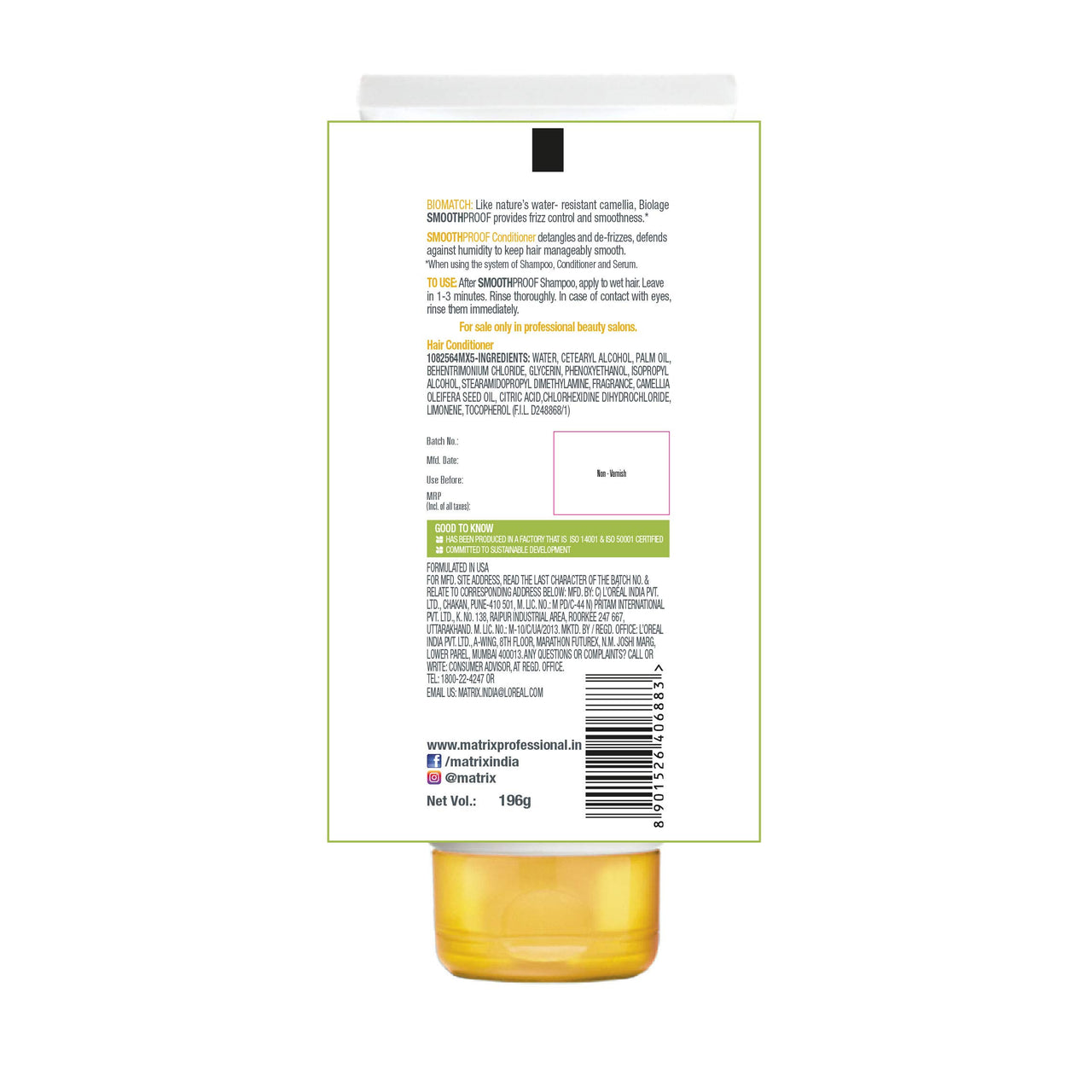 Biolage Smoothproof Floral Conditioner|Paraben Free| Provides Humidity Control & Anti-Frizz Smoothness |For Frizzy Hair & Smoothproof Deep Smoothing 6-In-1 Professional Hair Serum,1 Count