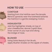 Swiss Beauty Cheek- A- Boo Face Palette With Blusher, Contour And Highlighter | Highly Pigmented And Easy To Blend Shades | Shade - 03, 8Gm|