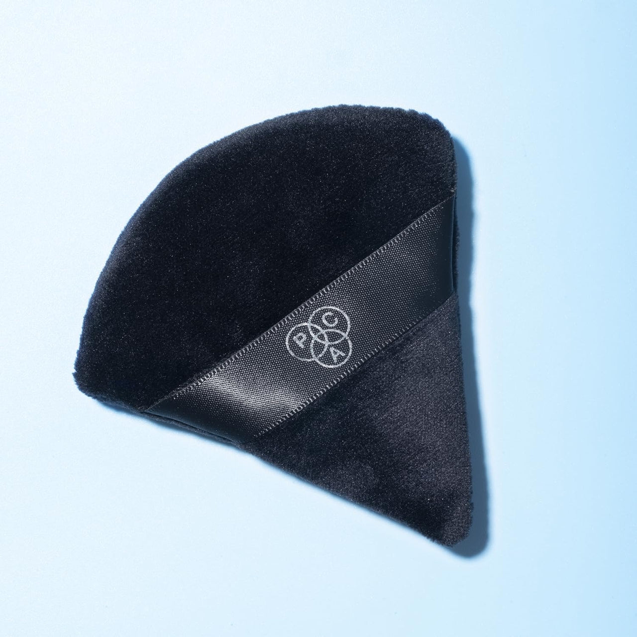 PAC Pocket Puff (1 Pc) | Beauty Blender Makeup Puff (Medium) | Cotton Air Cushion Triangle Powder Puff for Women | Soft Foundation Sponge with Strap | Beauty Tools for Dry & Wet Use - Black
