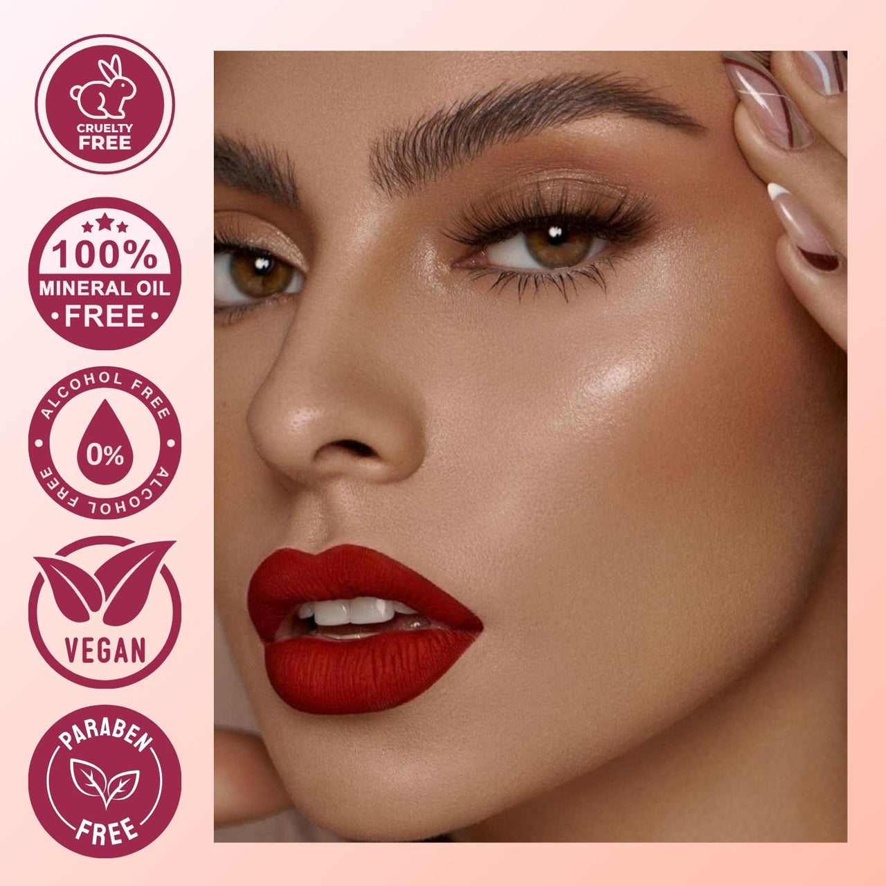 Lakyou Beauty Color Secrets | Non-Transfer Matte Lipstick | Bold Red | Long Lasting Wear | 4g | (B02(Mehroon))