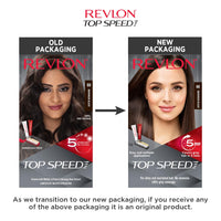 Revlon Top Speed Hair Color for Women Brownish Black| 100% Grey Coverage in just 5 Minutes | Ammonia Free, Easy Application and Intense Conditioning