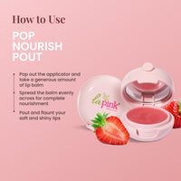 La Pink Strawberry Tinted Lip Balm | With Shea & Kokum Butter | Deep Nourishment & Hydration | Soft & Smooth Lips | 100% Microplastic-Free | 15g