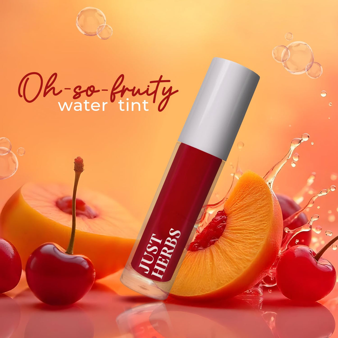 Just Herbs Water Baby Smudge & Transfer Proof | 12hrs Stay | Richly Pigmented Infused with Aloe Vera Multipurpose Water Tint for Lips, Cheeks and Eyelids for Women 6.5ml (Feeling Grape)