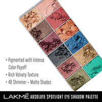 Lakmé Absolute Spotlight Eye Shadow Palette, Berry Martini, 12 G - Berry Martini, Shimmery, Matte