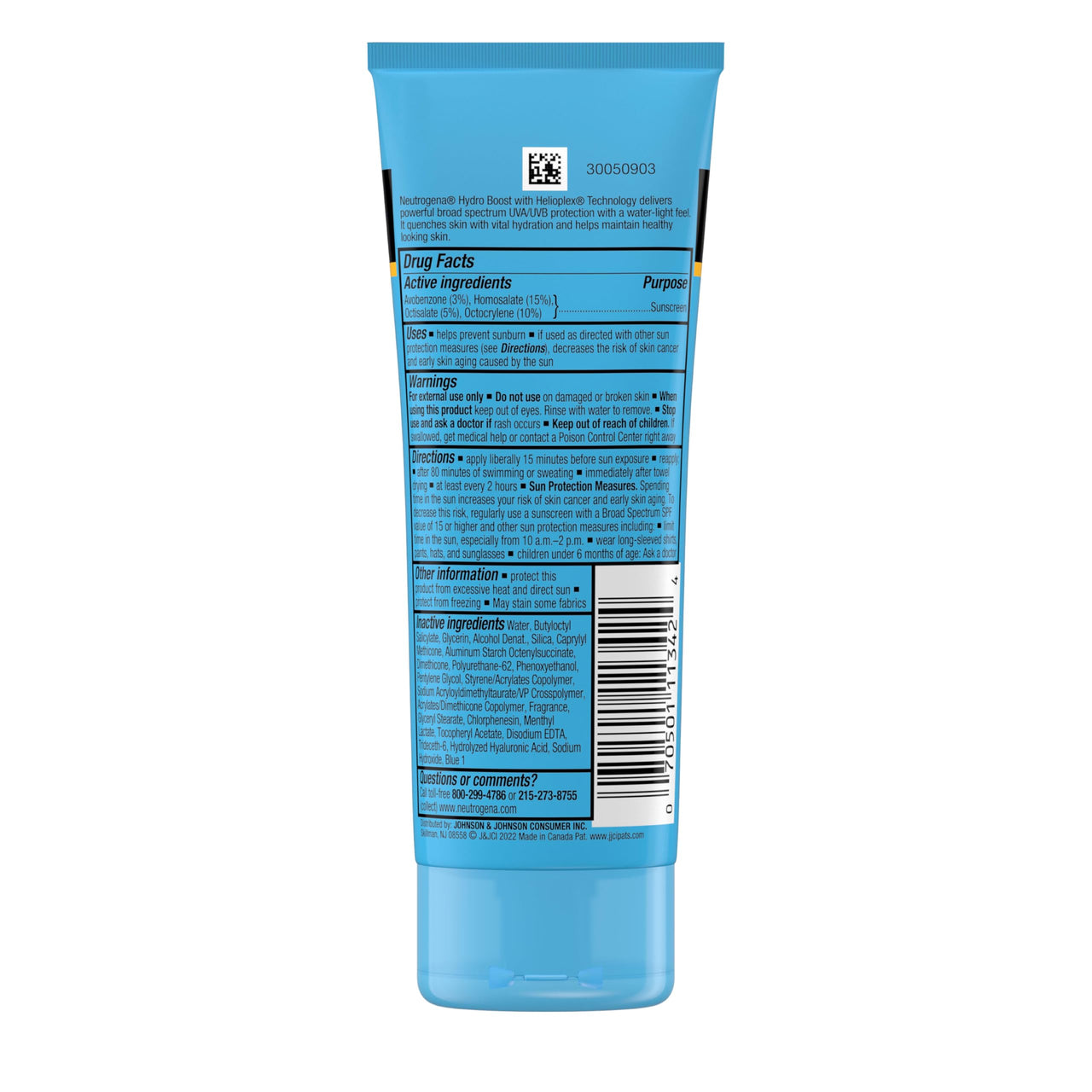 Neutrogena Hydro Boost Water Gel Non-Greasy Moisturizing Sunscreen For All Skin Types Lotion With Broad Spectrum Spf 50, Water-Resistant, 3 Fl Oz, Pack Of 1