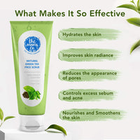 The Moms Co. Natural Green Tea Face Scrub I Control Acne & Gentle Exfoliation l With Tagua Nut, Black Sand and Vitamin C l All Skin Types (75 gms)