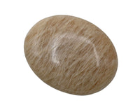 Cream Moonstone Palm Stone - Pocket Massage Worry Stone for Natural Body Chakra Balancing, Reiki Healing and Crystal Grid Cream Moonstone
