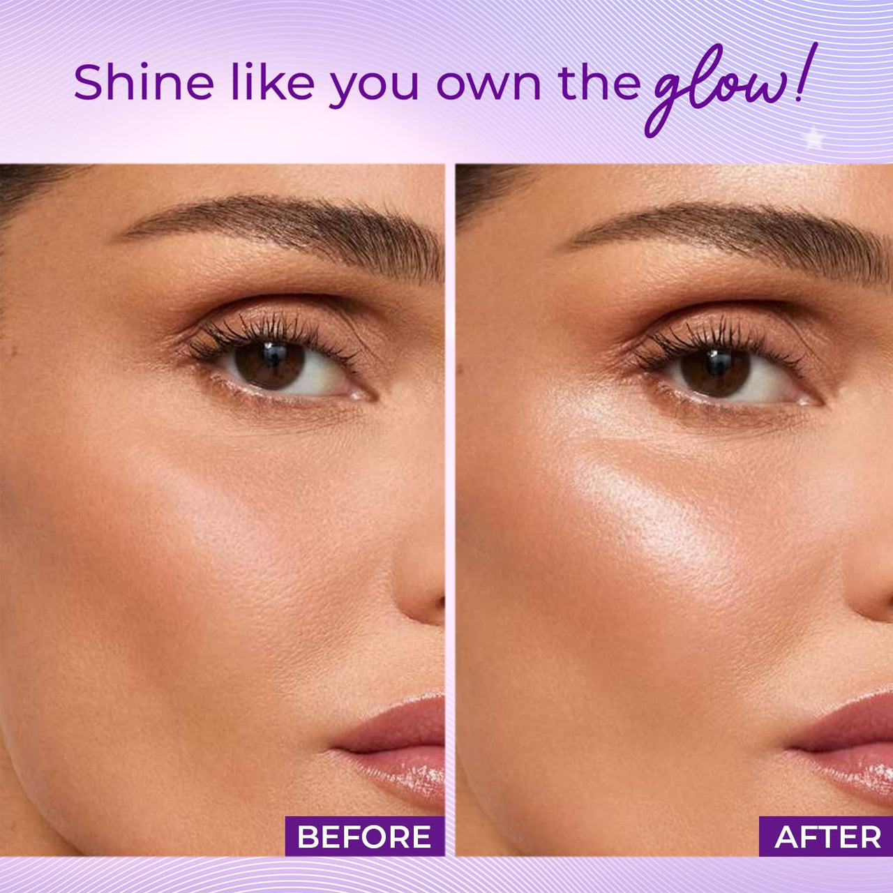 Just Herbs Born To Shine Shimmery Silver Sparkle Smooth | Portable | Moisturises & Hydrates infused with Shea Butter and Cica Single Stroke All Day Long Highlighter for Women 14g