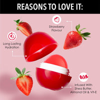 Blue Heaven Tinted Lip Balm infused with Shea Butter, Almond oil and Vitamin E - Strawberry, 8g