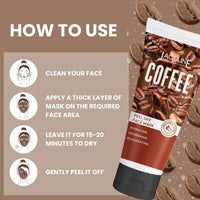 Jaquline USA Coffee Peel Off Face Mask for Men & Women both| Coffee Extract to Remove Tan & Deep Cleansing | Face Mask for Glowing Skin | Dermatologically Tested | 100ml