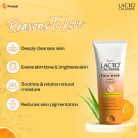 Lacto Calamine Vitamin C Face Wash | Pack of 1 x 100ml | Aloe Vera & Niacinamide Face Wash for Glowing Skin | Facewash that Exfoliates Skin & Reduces Pigmentation | No Parabens, No Sulphates