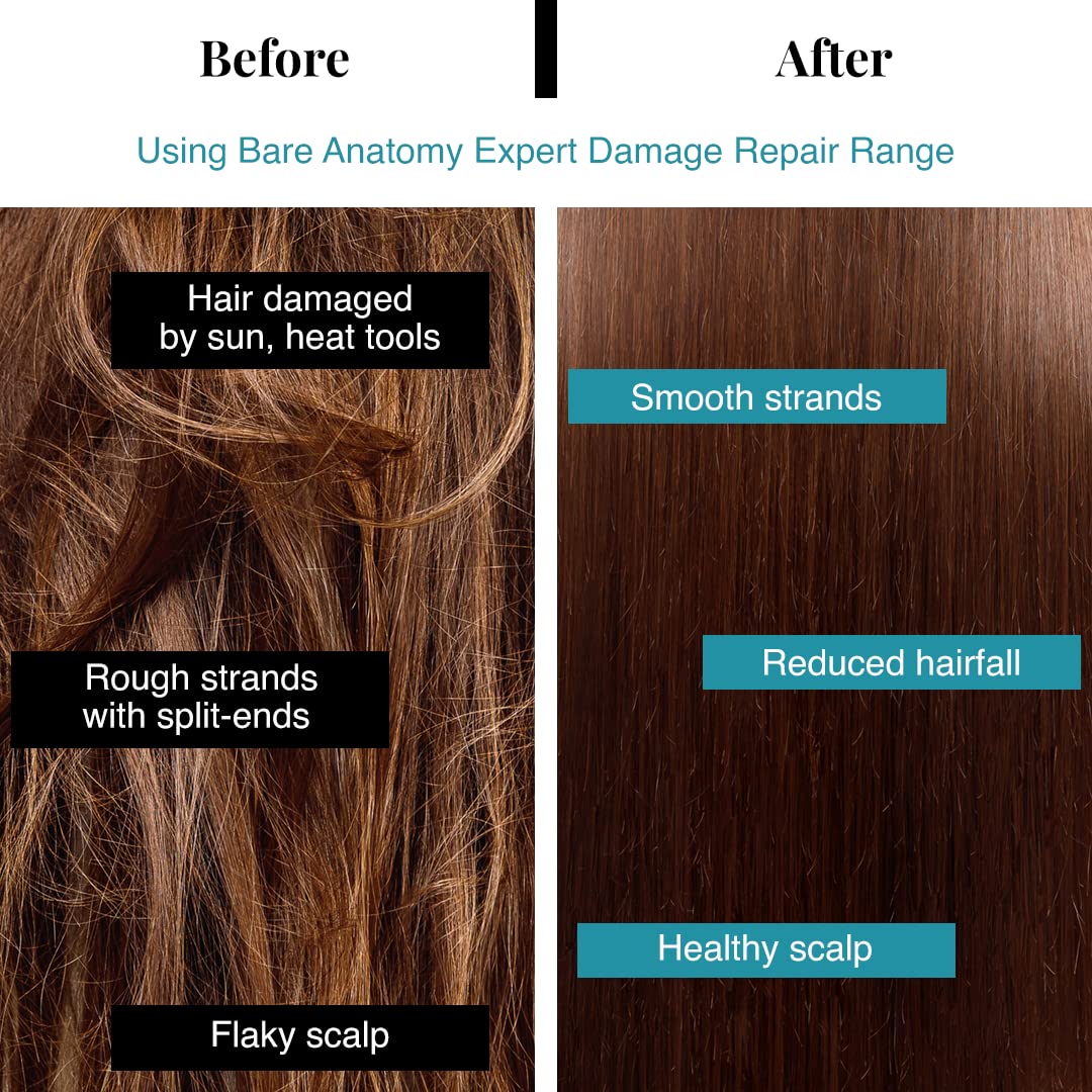 Bare Anatomy Damage Repair Hair Mask | 3x Strengthening Powered By Ceramide A2 & Coconut Milk Protein | Smoothening Hair | Hair Mask For Dry & Frizzy Hair | Sulphate & Paraben Free | Women & Men,250g